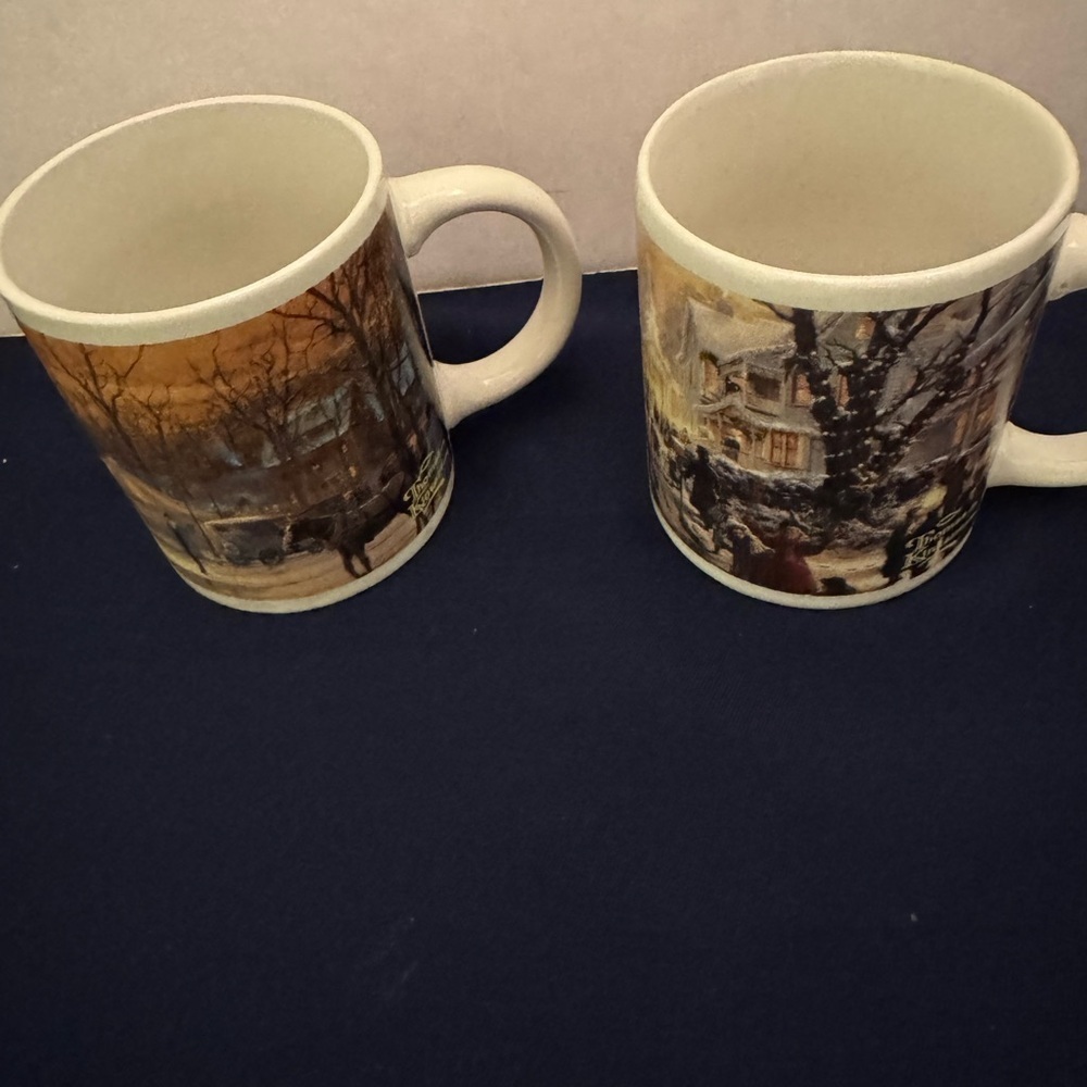 Set of Two Thomas Kinkade A Victorian Christmas Carol 2011 No chips or cracks.